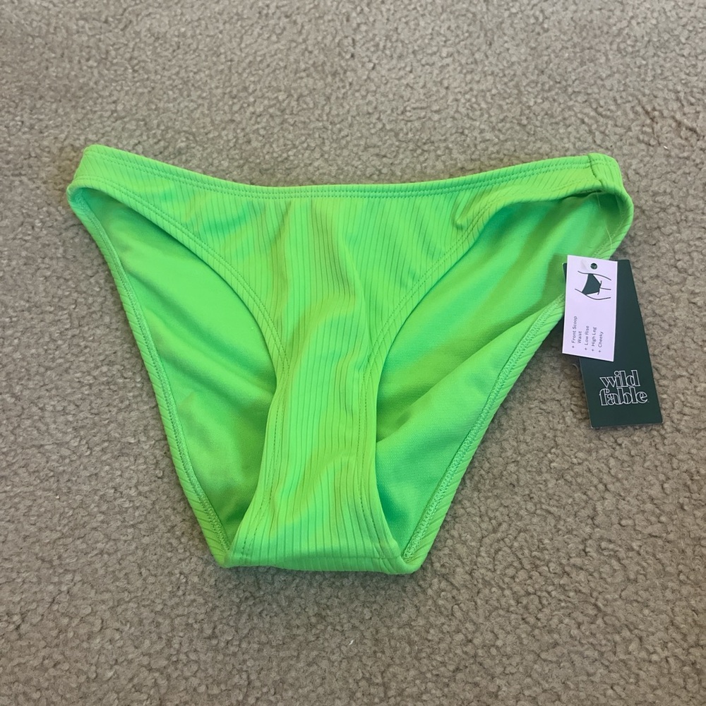 High leg neon green bikini bottoms